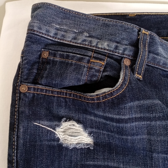 7 For All Mankind Men's Standard Button-Fly Straight Leg Denim Blue Jeans 38 - Picture 4 of 12